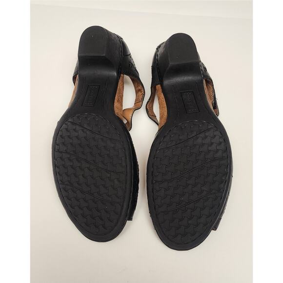 Cobb Hill by New Balance Womens Black Leather Open Toe Sandals Wedge Buckle 9.5M - Picture 12 of 16